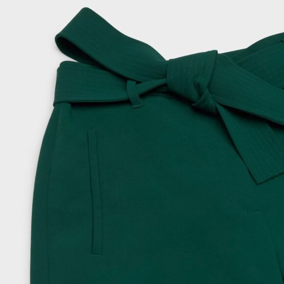 Aritzia Wilfred Green Tie Bow Belted High Rise Ankle Trouser Pants Office Work 2 - Picture 12 of 15